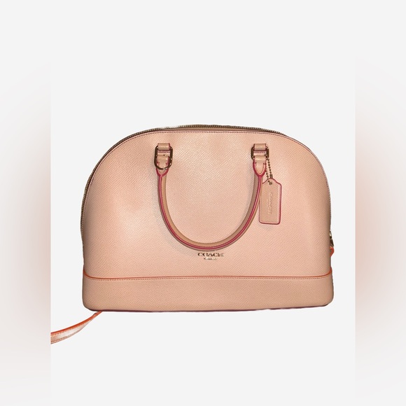 Coach Sierra Satchel in Nude with Fuscia and Orange Lining with Crossbody Strap - Picture 1 of 10